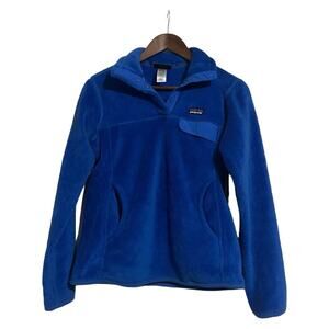 Patagonia Bright Blue Fuzzy 1/4 Snap Pullover Women's Size Small